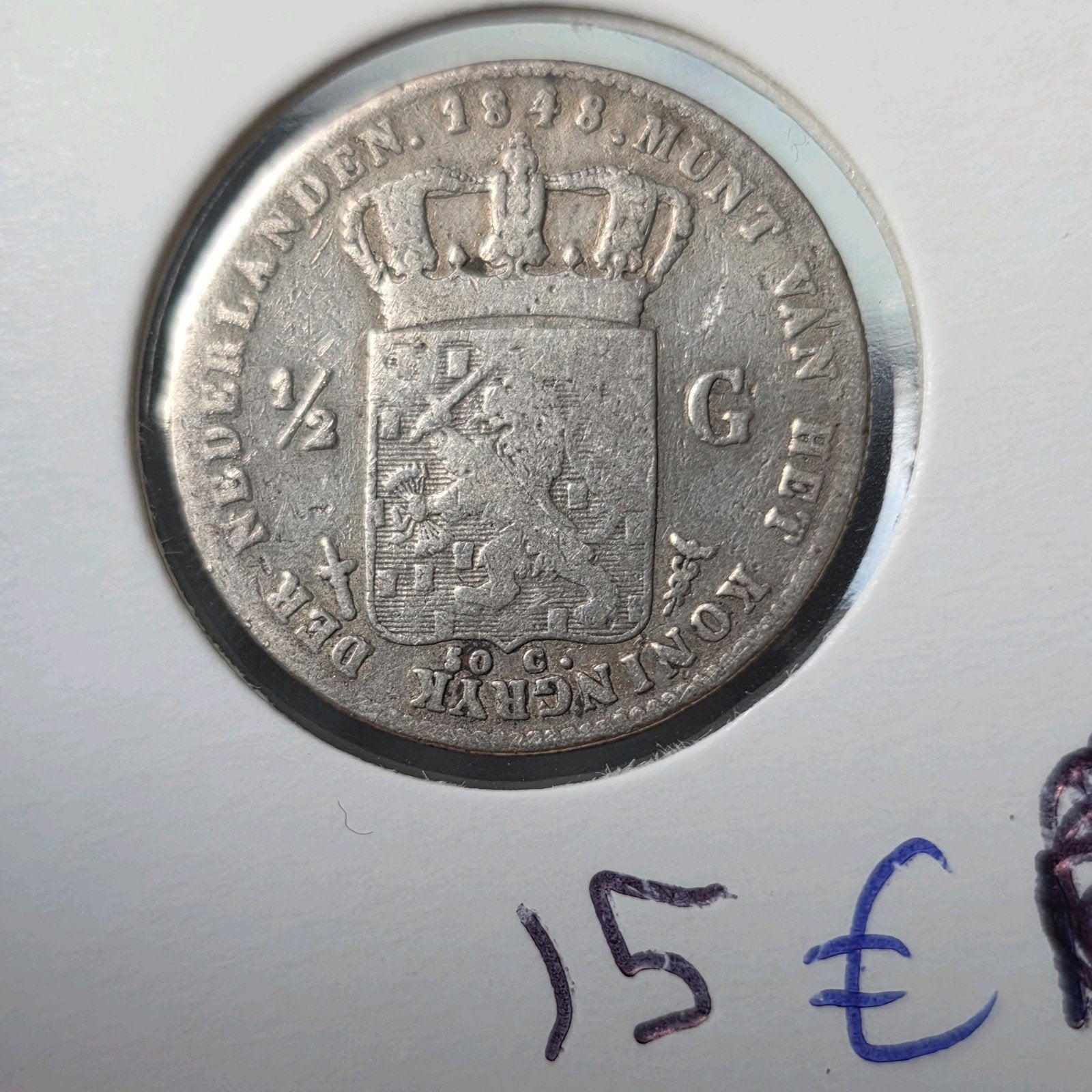 halve gulden 1848 Nederland, Postzegels en Munten, Munten | Nederland, ½ gulden, Verzenden, Zilver, Losse munt