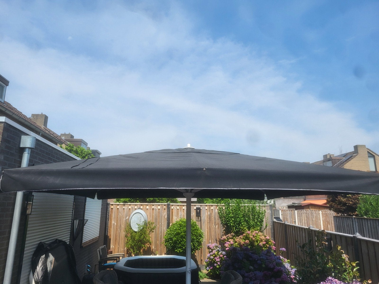 Solero parasol 4m/4m zwart, Ophalen of Verzenden
