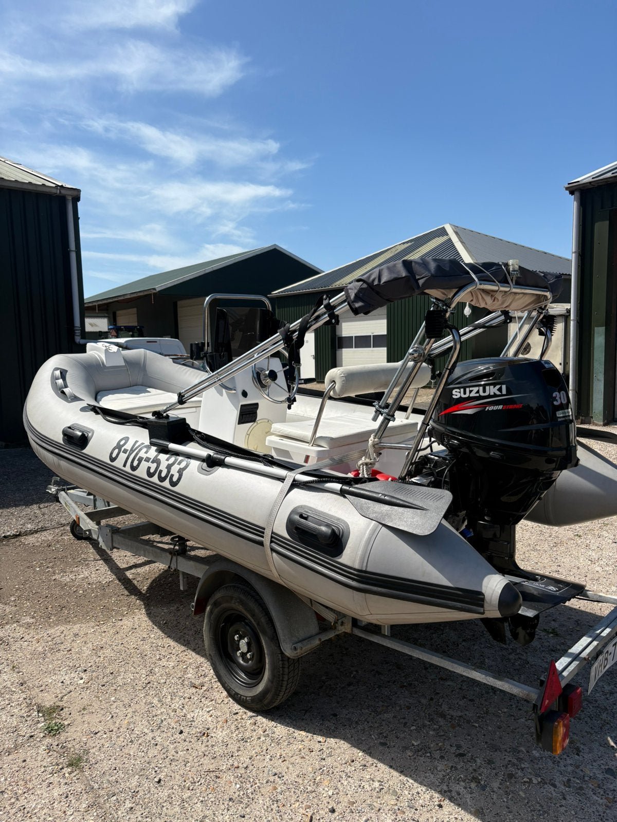 Rib 3,60 zonder plakkers 30 pk 120 uur plus minus vaarklaar, Watersport en Boten, Ophalen of Verzenden, Gebruikt