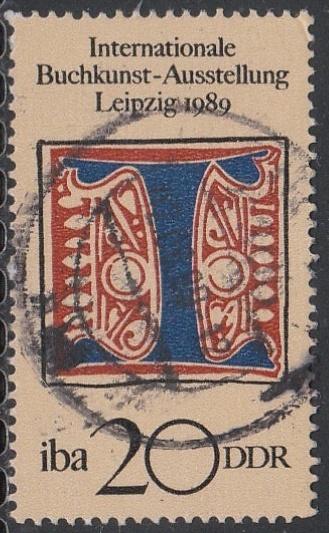 DDR 1989 3245 Initiaal I, Gest, Ophalen of Verzenden, DDR, Gestempeld