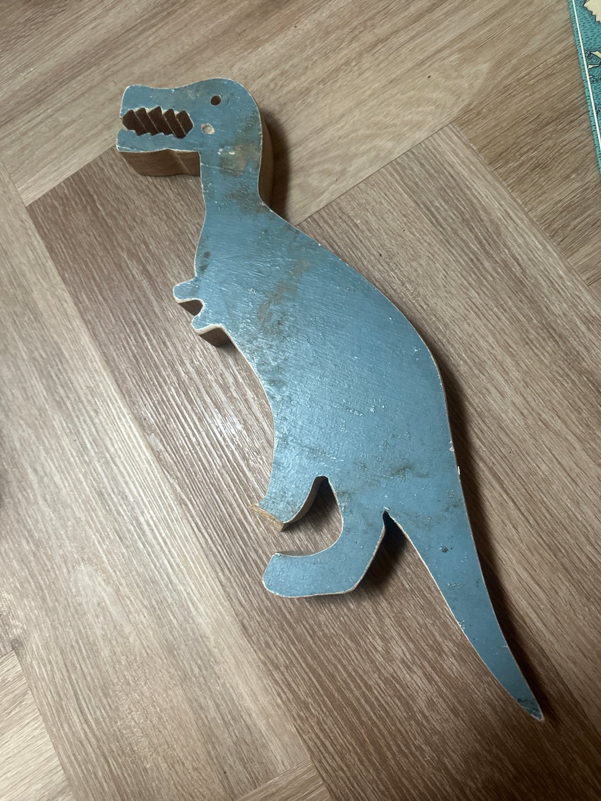 decoratie dino, Hout, Gebruikt, Blauw, Overige stijlen