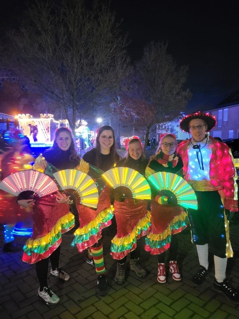 LED waaier (5 stuks), Ophalen of Verzenden, Zo goed als nieuw, Carnaval, Accessoires