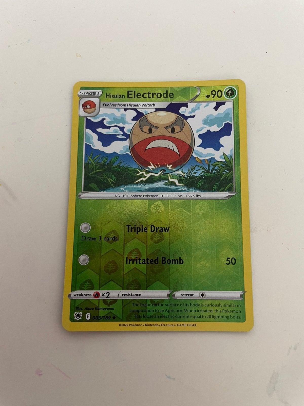 Reverse Holo Hisuian Electrode Pokémonkaart, Ophalen of Verzenden, Nieuw, Losse kaart