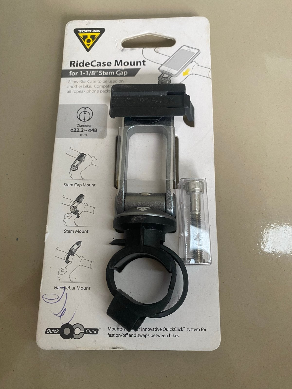 Topeak RideCase Mount voor 1-1/8" Stem Cap - Telefoonhouder, Ophalen of Verzenden, Nieuw