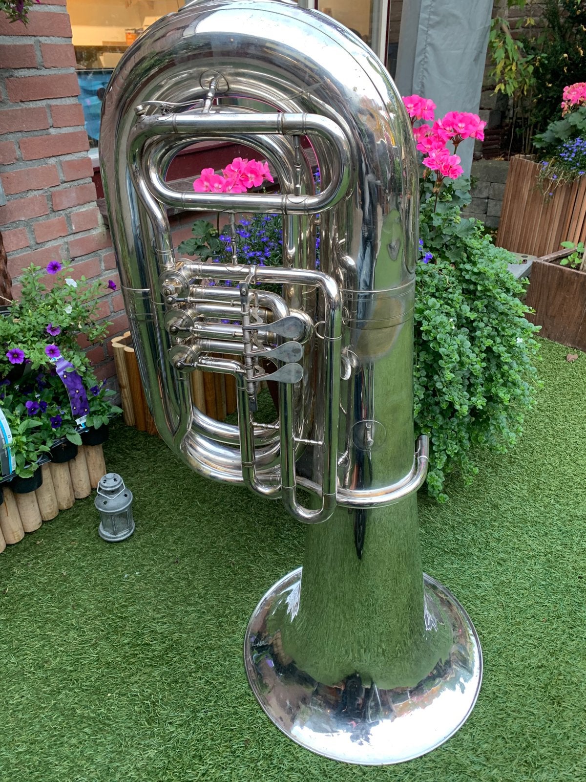 Bas van Meister Frans Keizer Bes verzilverd, Muziek en Instrumenten, Ophalen of Verzenden, Zo goed als nieuw, Bes-tuba