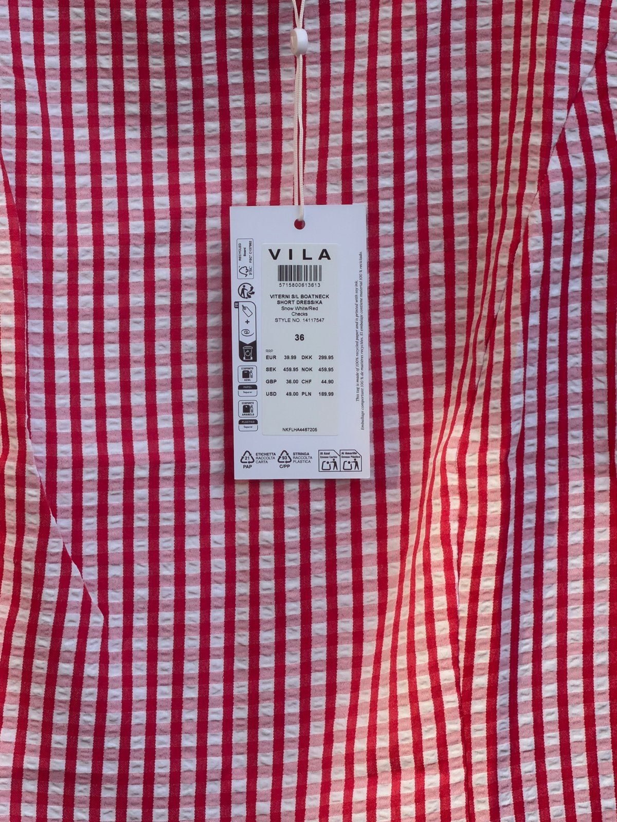 VILA Rood-wit gestreepte jurk maat 36, Kleding | Dames, Jurken, Nieuw, Ophalen of Verzenden, Maat 36 (S), Boven de knie