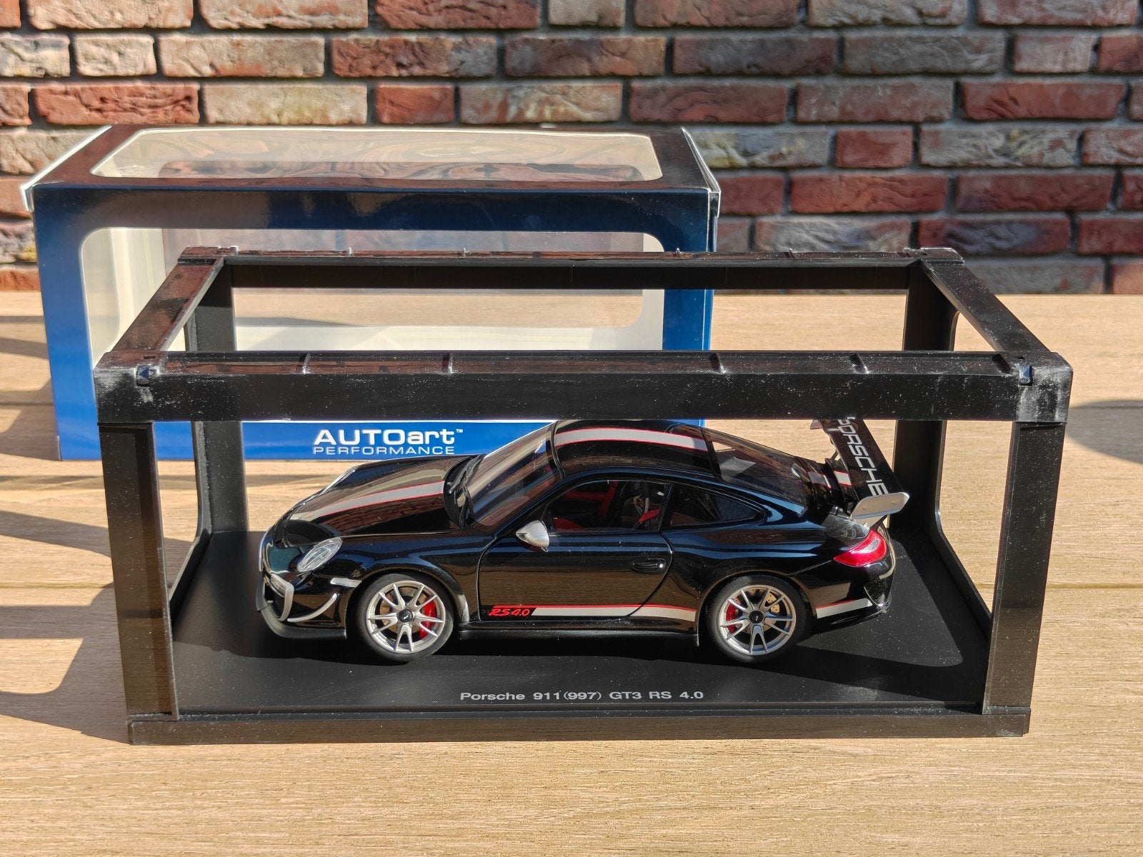 AutoArt Porsche 911 (997) GT3 RS 4.0 - Zwart ZELDZAAM, Ophalen of Verzenden, Zo goed als nieuw, Auto, Autoart