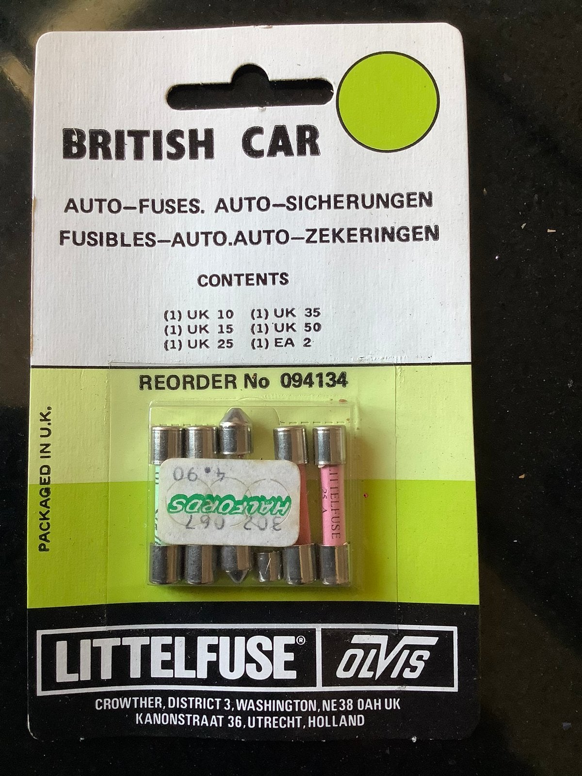 British car auto-zekeringen in de verpakking, Ophalen of Verzenden