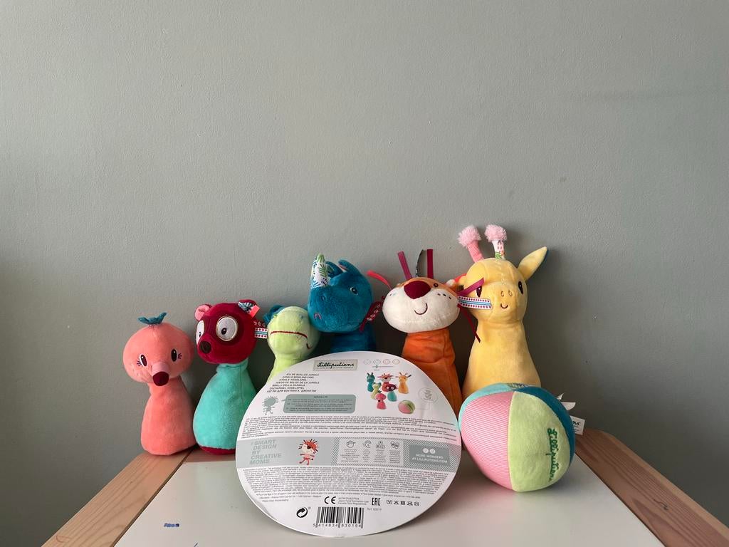 Lilliputiens Jungle Bowling Pins - Zachte Dieren Knuffels, Overige merken, Met geluid, Overige karakters, Ophalen of Verzenden
