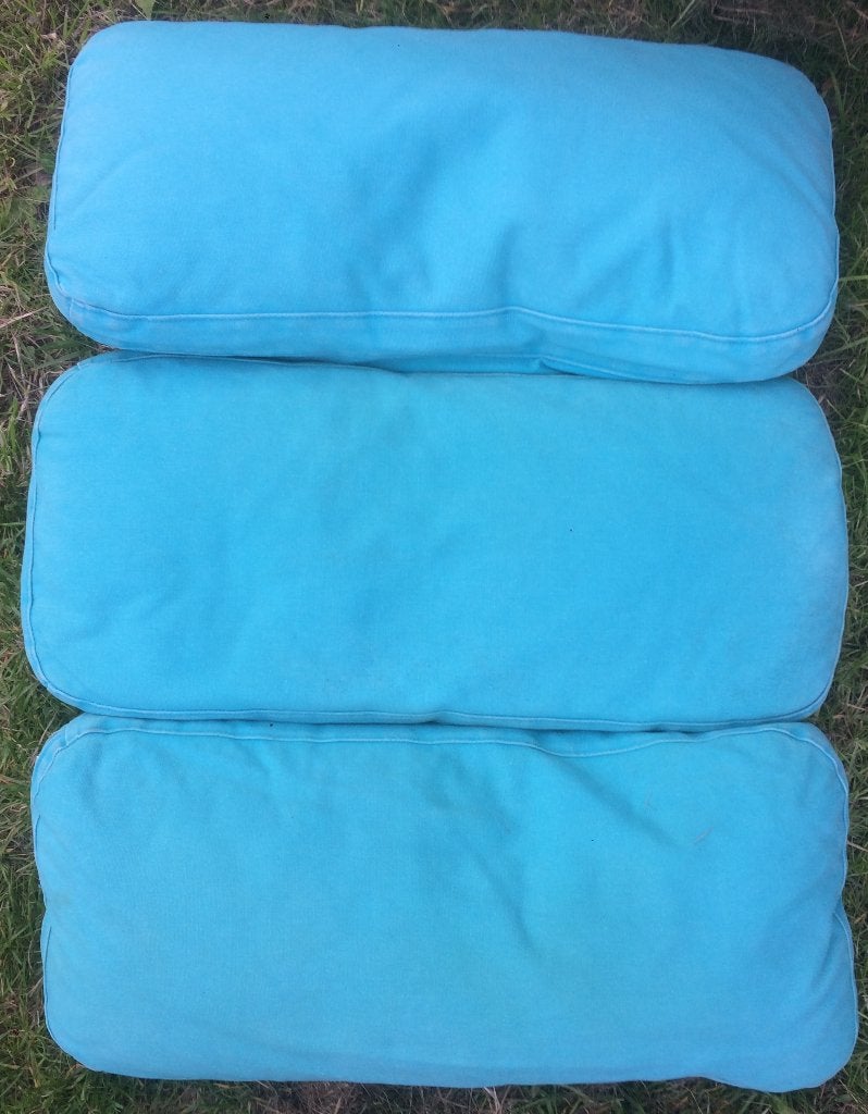Kussens kleur Turquoise, Ophalen of Verzenden, Zo goed als nieuw, Vierkant