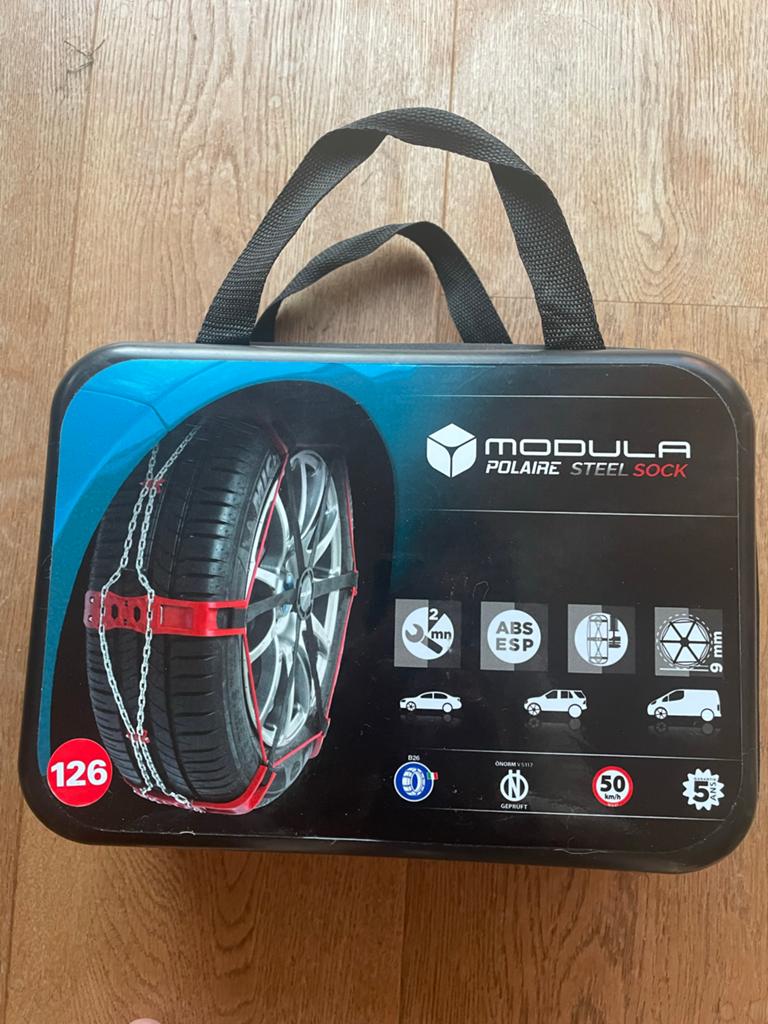 Modula Polaire Steel Sock Sneeuwkettingen Maat 126, Auto diversen, Sneeuwkettingen, Ophalen, Zo goed als nieuw