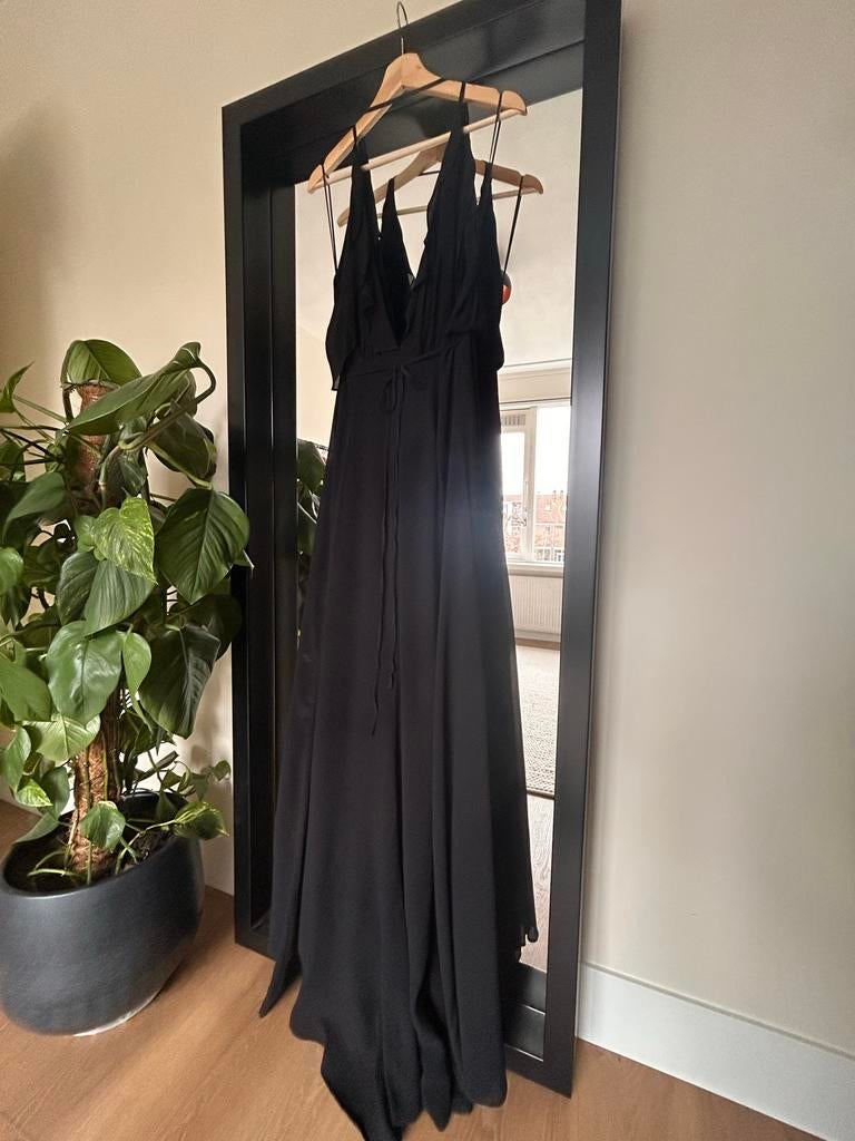 Reformation Cordelia Jurk Zwart Maat M, Maat 38/40 (M), Verzenden, Zwart, Zo goed als nieuw