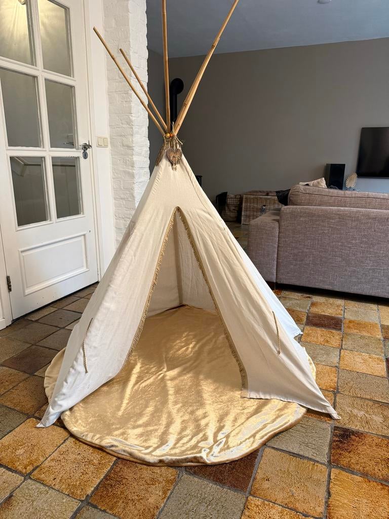 Handgemaakte Tipi Speeltent met ondermat, Ophalen of Verzenden, Gebruikt