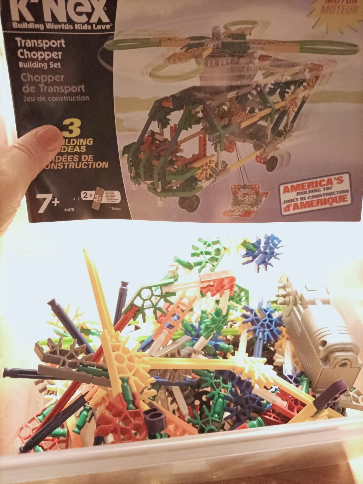 K'nex Transport Chopper met motor en handleiding, Ophalen of Verzenden, Gebruikt, K'nex