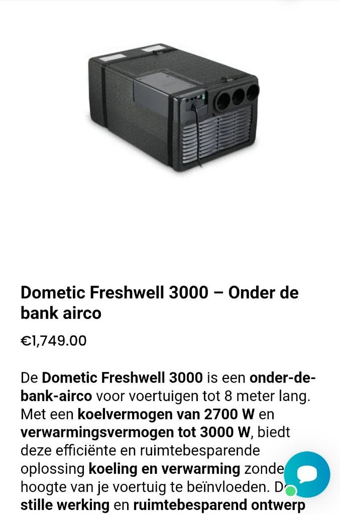 Dometic Freshwell 3000 onderbank airco - Gemodificeerd, Witgoed en Apparatuur, Ophalen, Gebruikt, Minder dan 60 m³, 3 snelheden of meer