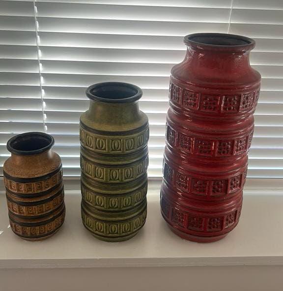 3 prachtige set vazen, Huis en Inrichting, Woonaccessoires | Vazen, Ophalen, Overige kleuren, Aardewerk of Porselein, Zo goed als nieuw