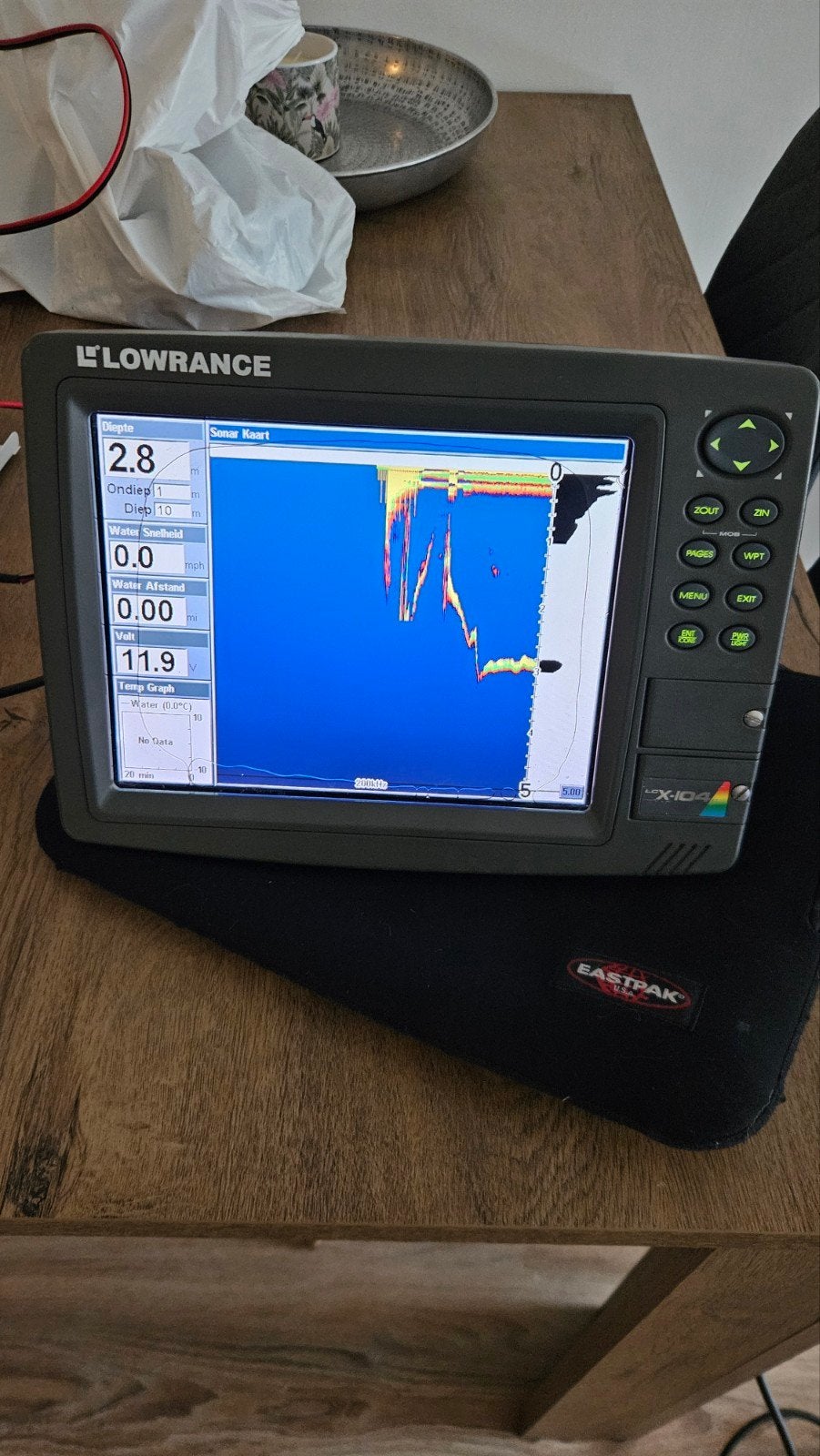 Lowrance X-104 Fishfinder met transducer en steun, Ophalen, Gebruikt, Overige typen