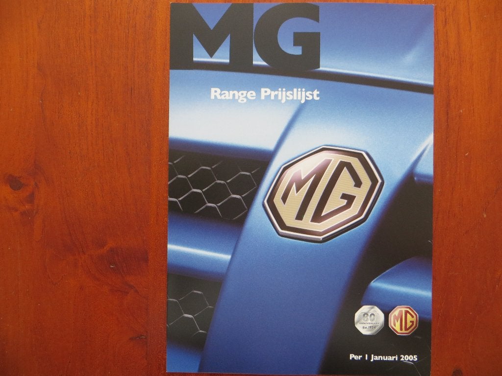 MG Range Prijslijst (jan. 2005) ZR ZS ZT ZT-T TF dealerlijst, Boeken, Ophalen of Verzenden, Zo goed als nieuw, Overige merken