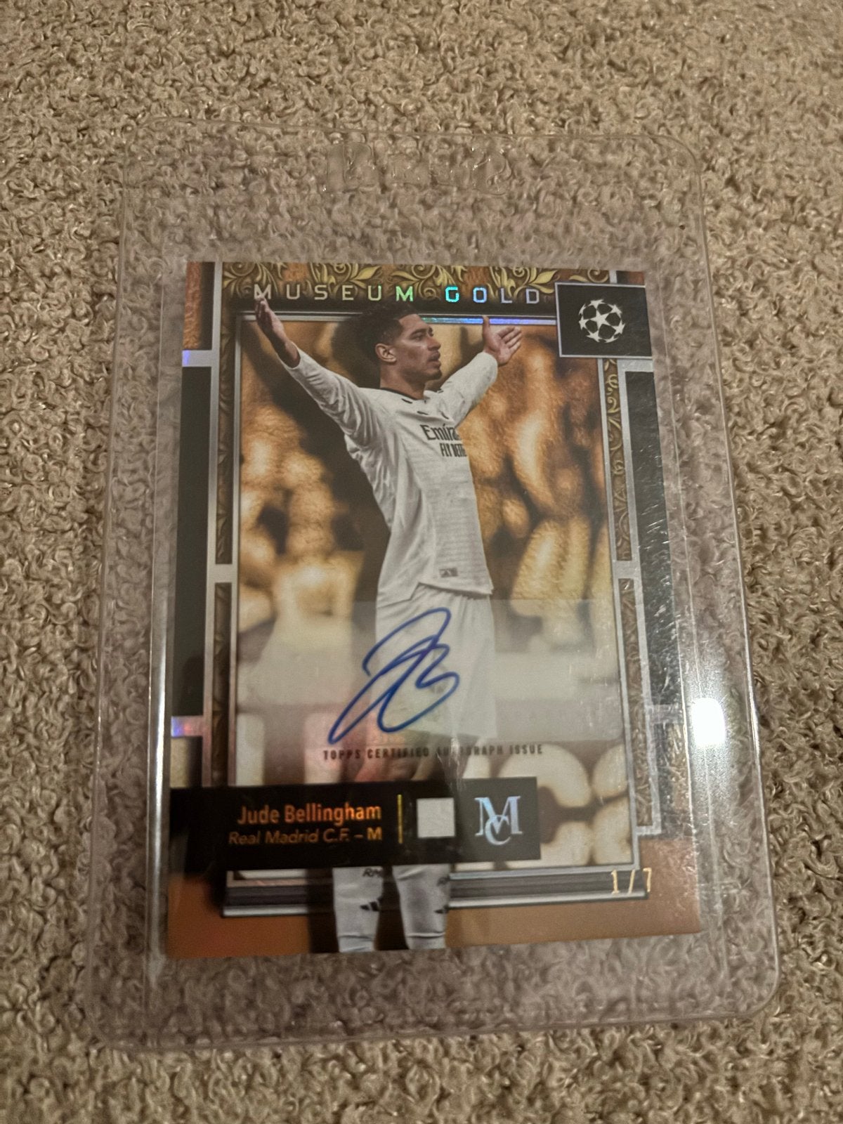Jude Bellingham Topps Museum Gold Autograph Kaart, Ophalen of Verzenden, Zo goed als nieuw, Buitenlandse clubs, Spelerskaart