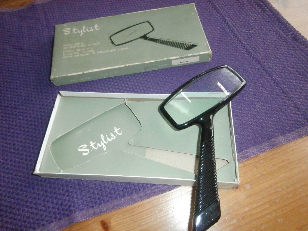 vergrootglas mer Stylist loep leesbril antiek retro leeshulp, Ophalen of Verzenden, Gebruikt, Vergrootglas of Loep