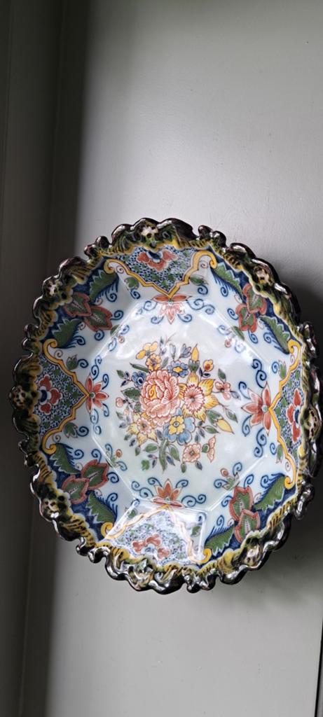 Makkum Tichelaar Wandbord - Bloemen en Bladeren, Ophalen
