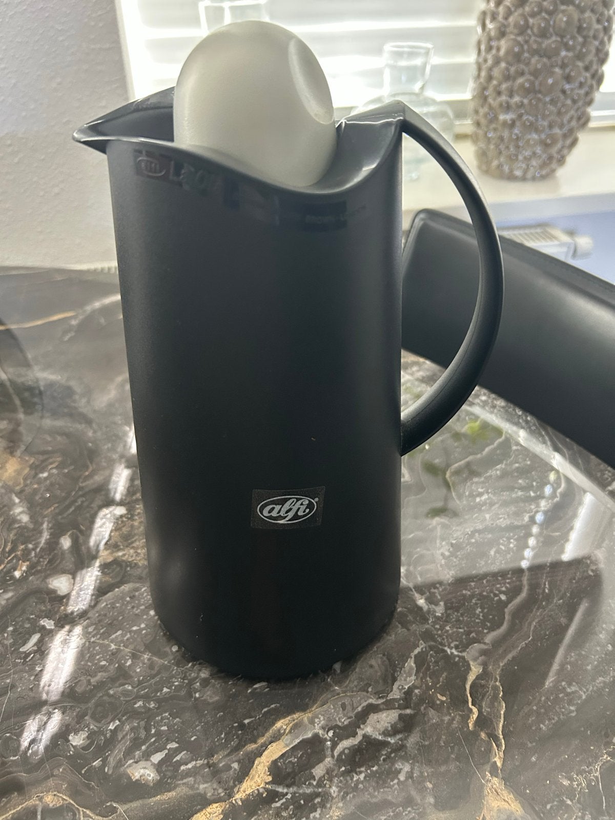 Alfi La Ola Thermoskan - Zwart, 1L, Julian Brown Design, Ophalen of Verzenden, Zwart, Metaal, Overige merken