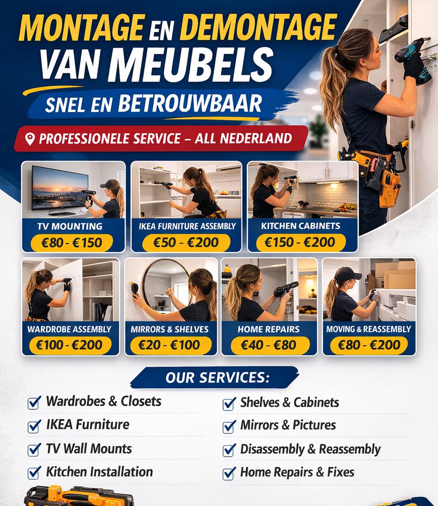 IKEA en meer assemble/montage/hangen