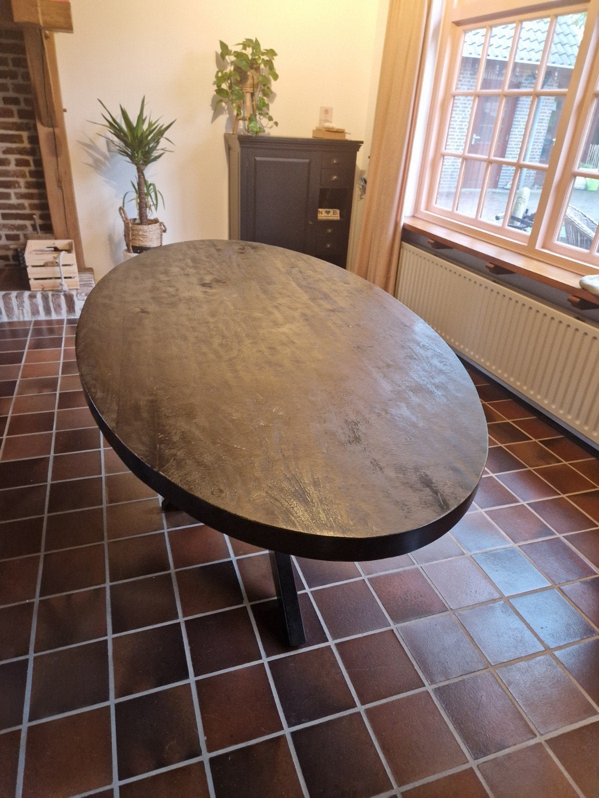 Mango houten eettafel, Gebruikt, 200 cm of meer, Rechthoekig, 50 tot 100 cm