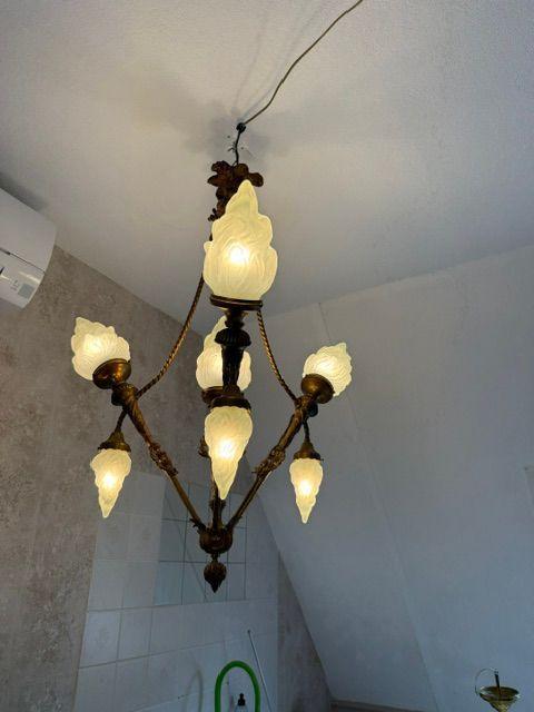 klassieke kroonluchter -Empire-style - Napoleon III, Huis en Inrichting, Lampen | Kroonluchters, Ophalen, Gebruikt, Glas, Napoleon III