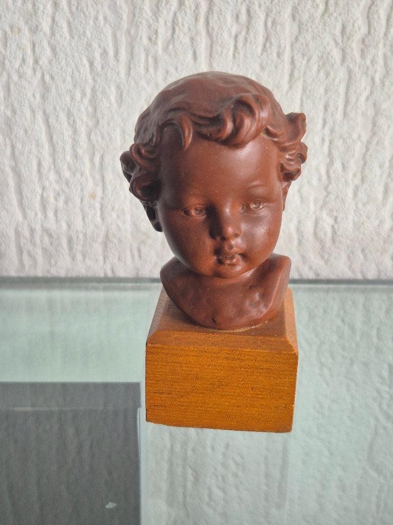 Wilhelm Goebel Keramiek Buste van Engel - 11 cm, Ophalen of Verzenden, Gebruikt, Mens