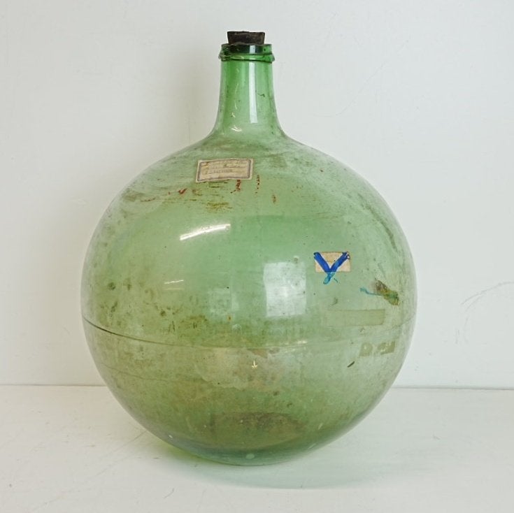 Vintage jaren 50 /60 groot rond Franse wijnfles., Ophalen