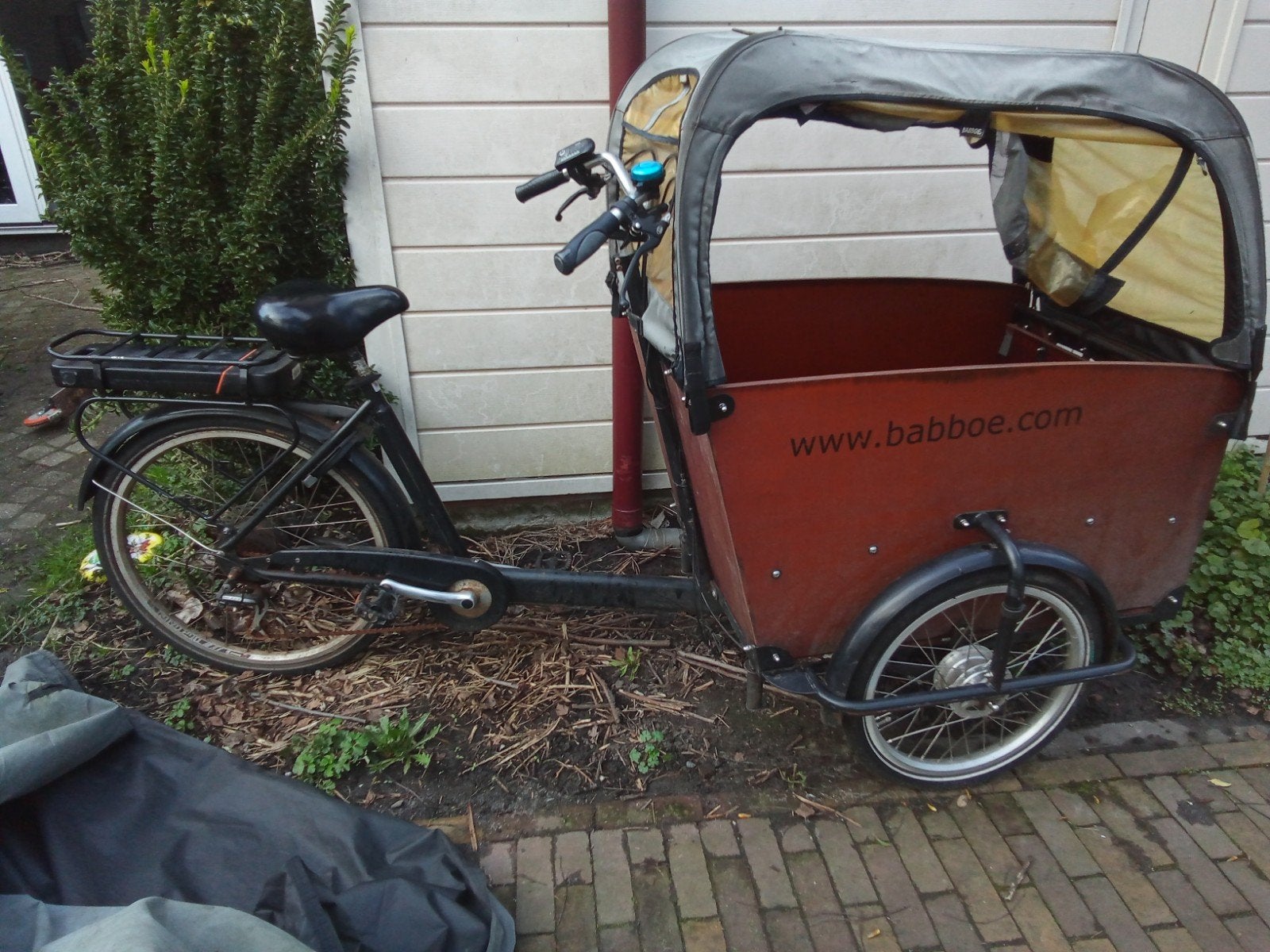 Babboe Big-E bakfiets, Ophalen, Gebruikt, 4 kinderen of meer, Elektrisch
