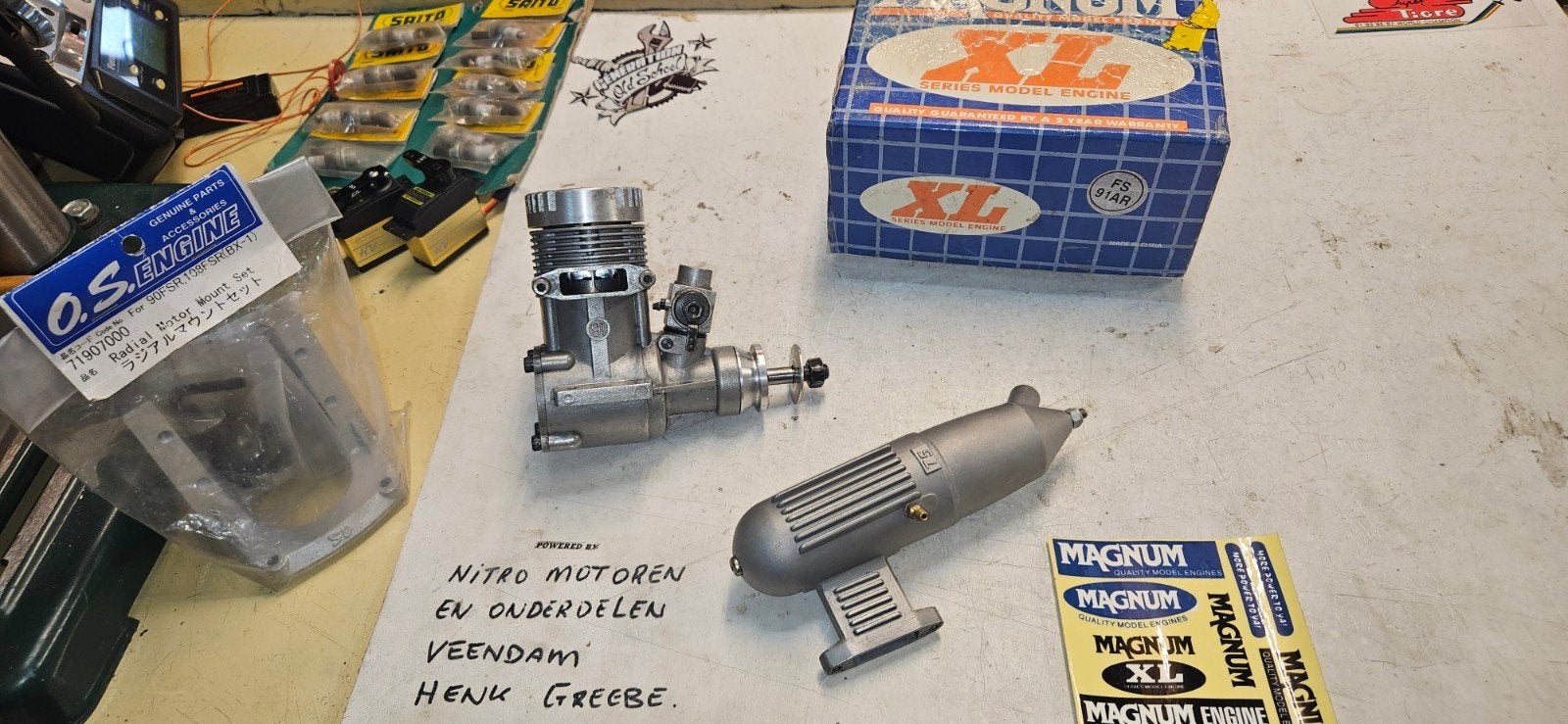 15cc Magnum XL 91A met nieuwe uitlaat., Ophalen of Verzenden, Gebruikt, Nitro, RTF (Ready to Fly)