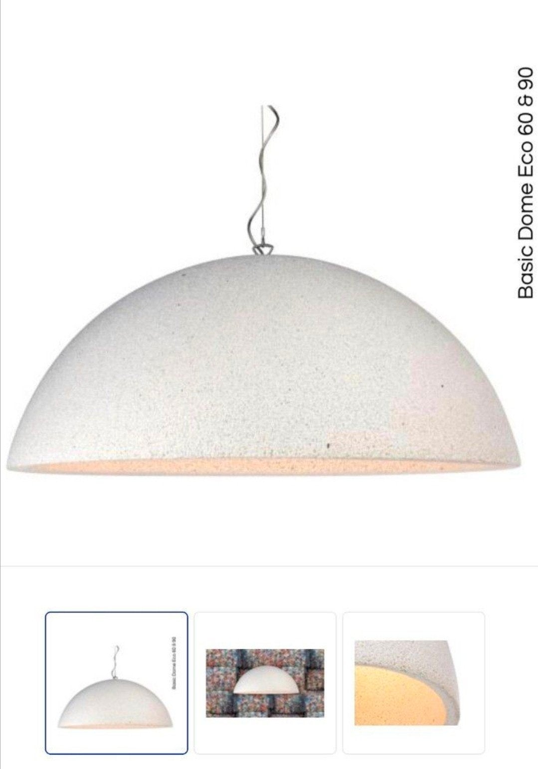 Basic Dome Eco Hanglamp - Wit, 60 cm, Ophalen of Verzenden, Zo goed als nieuw, Overige materialen, Modern, minimalistisch, eco-vriendelijk