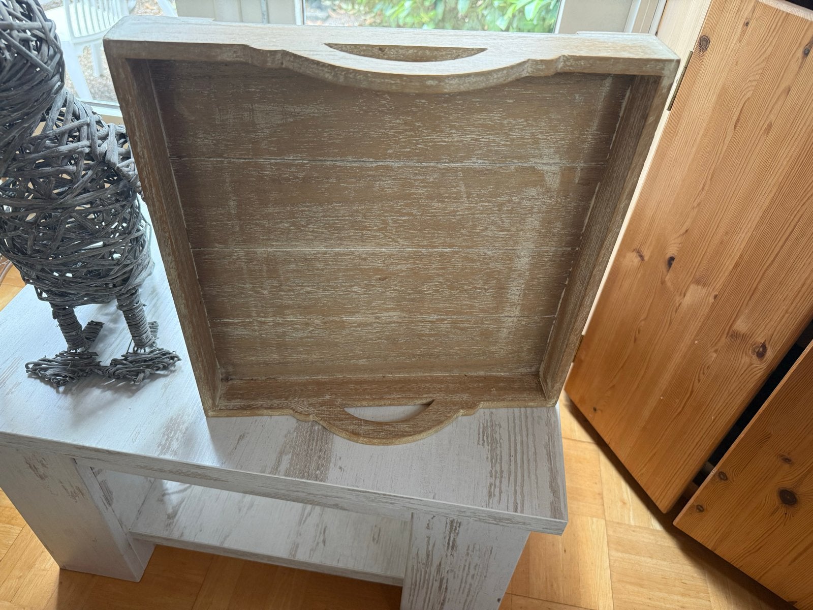 Vierkant houten dienblad - 45x45cm, Ophalen, Gebruikt, Vierkant, Dienblad
