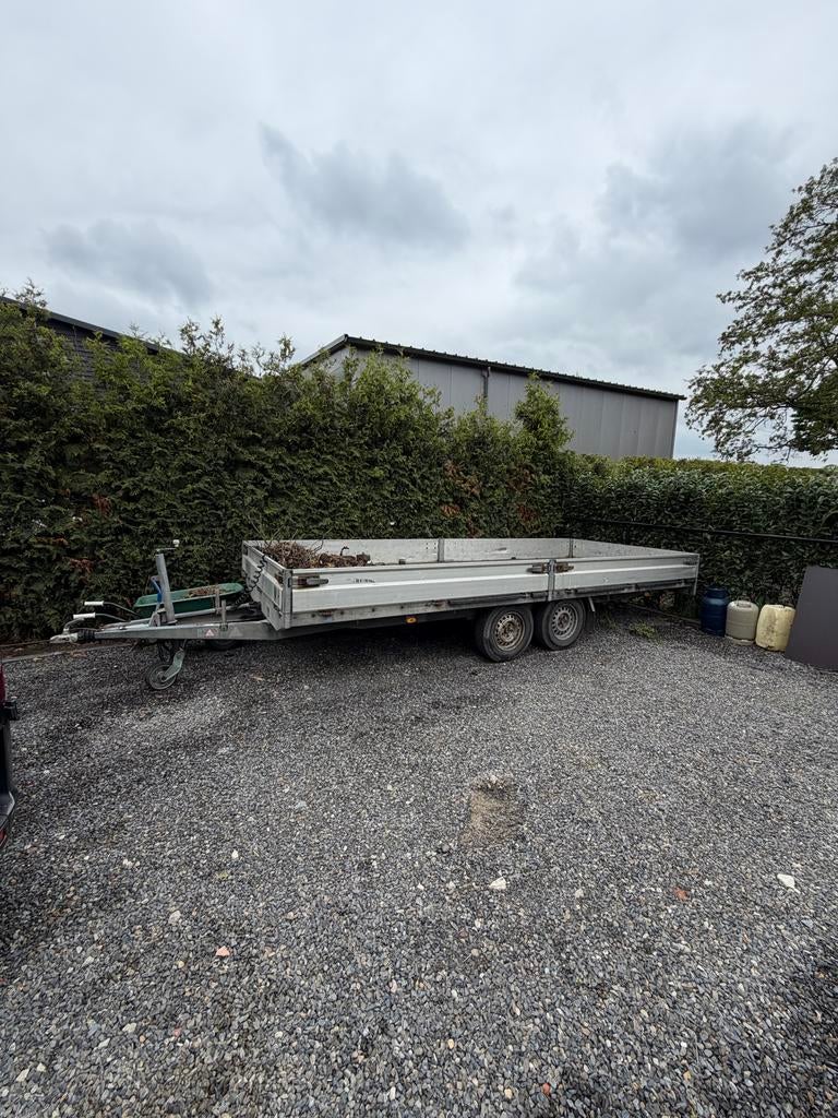Robuuste aanhangwagen met dubbele as, Auto diversen, Aanhangers en Bagagewagens, Ophalen of Verzenden, Gebruikt