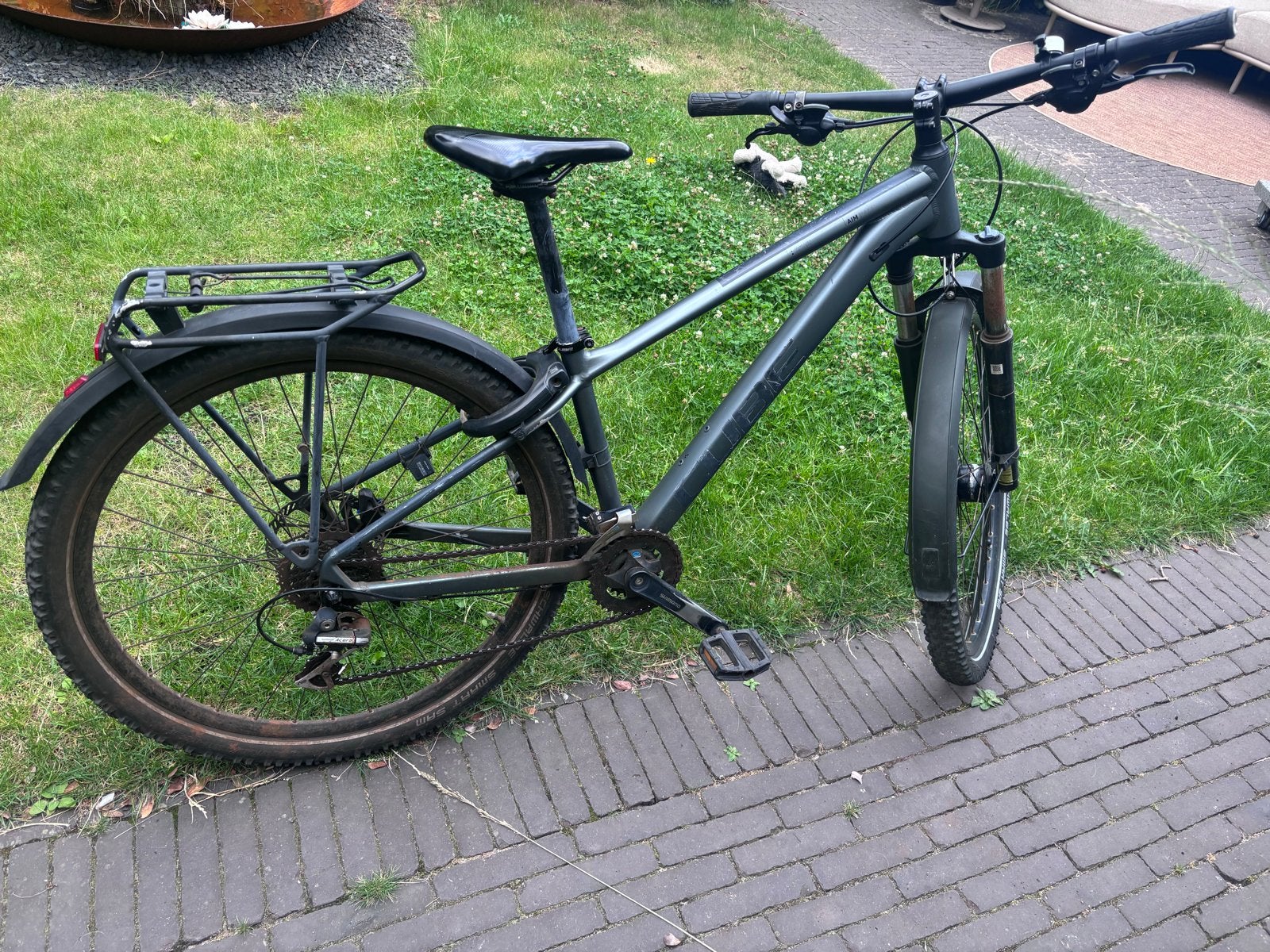 Cube mountainbike met spatborden en bagagedrager, Gebruikt, Vering, 49 tot 53 cm, Overige maten