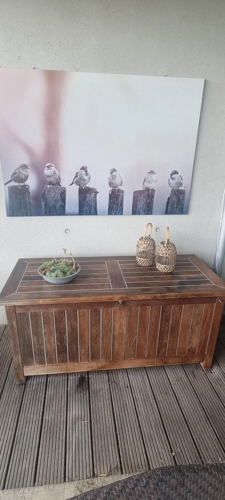 Teakhouten kussen opbergkist - merk Gloster, Ophalen, Gebruikt, Teakhout