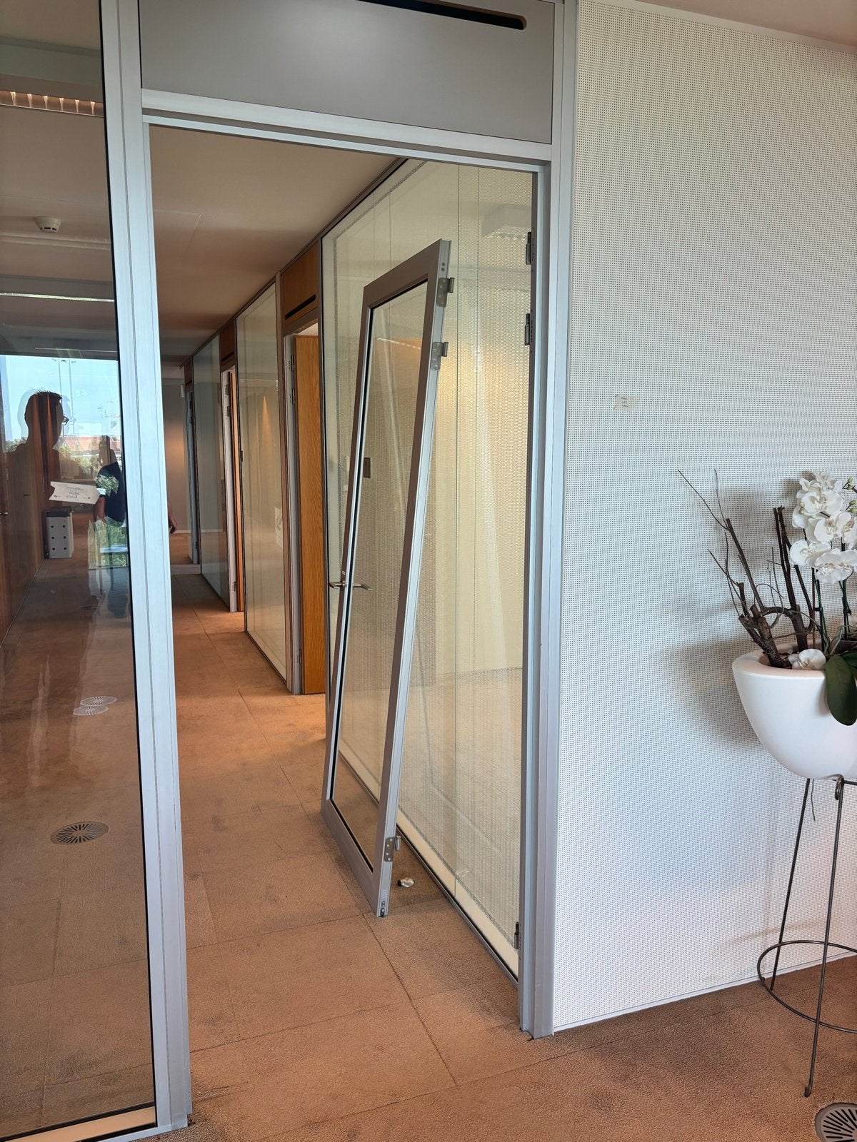 Luxe Glazen binnendeur met aluminium kozijn geanodiseerd, Ophalen, Gebruikt, 80 tot 100 cm, 215 cm of meer