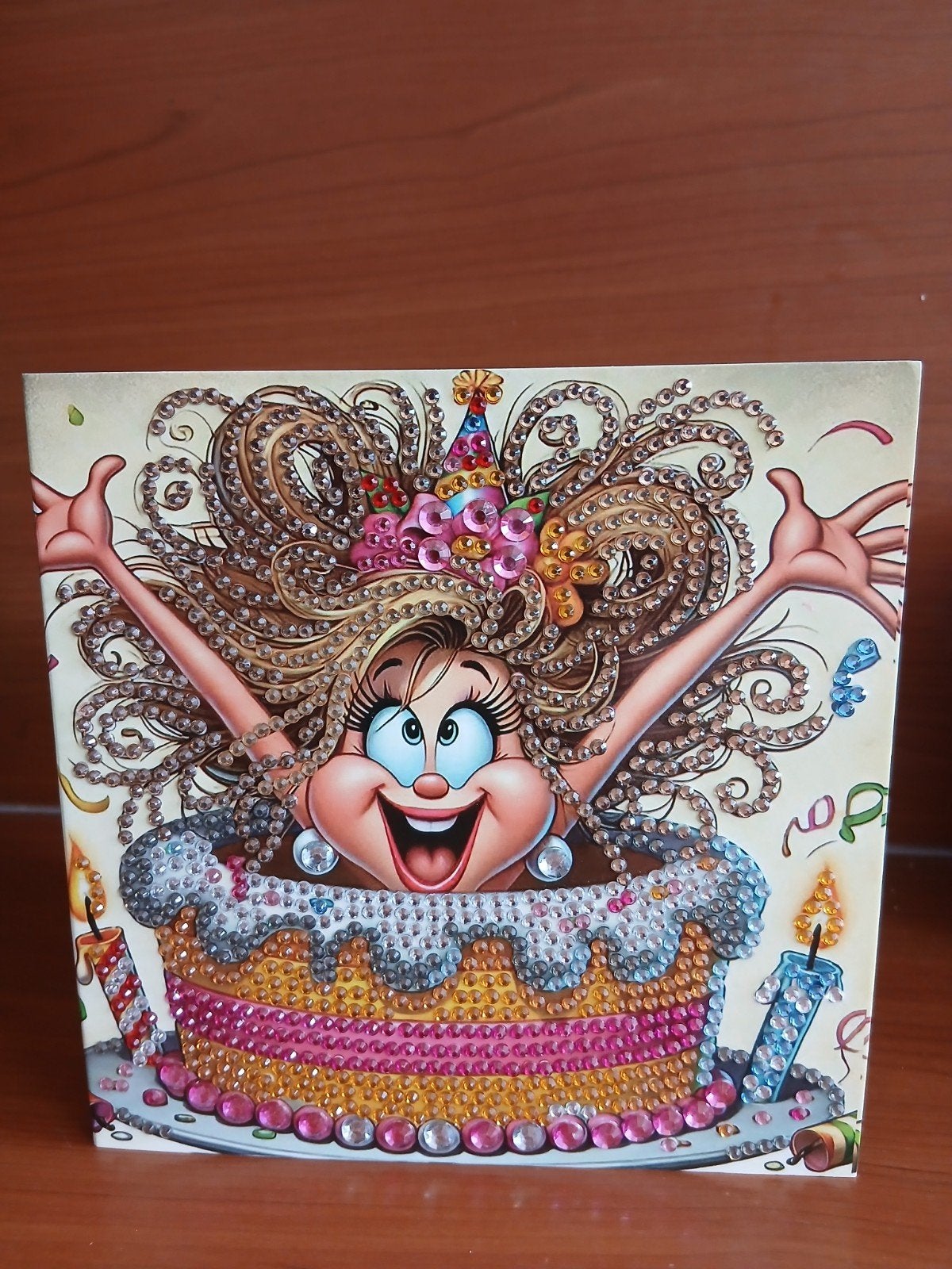 Kaart verjaardag vrouw taart diamond painting 914 = 1,75, Ophalen of Verzenden, Nieuw
