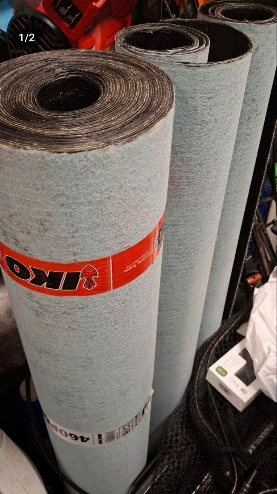 dakleer 1 rol 460P60 over en 2 losse stukken, Ophalen, Overige materialen, Zwart, Nieuw