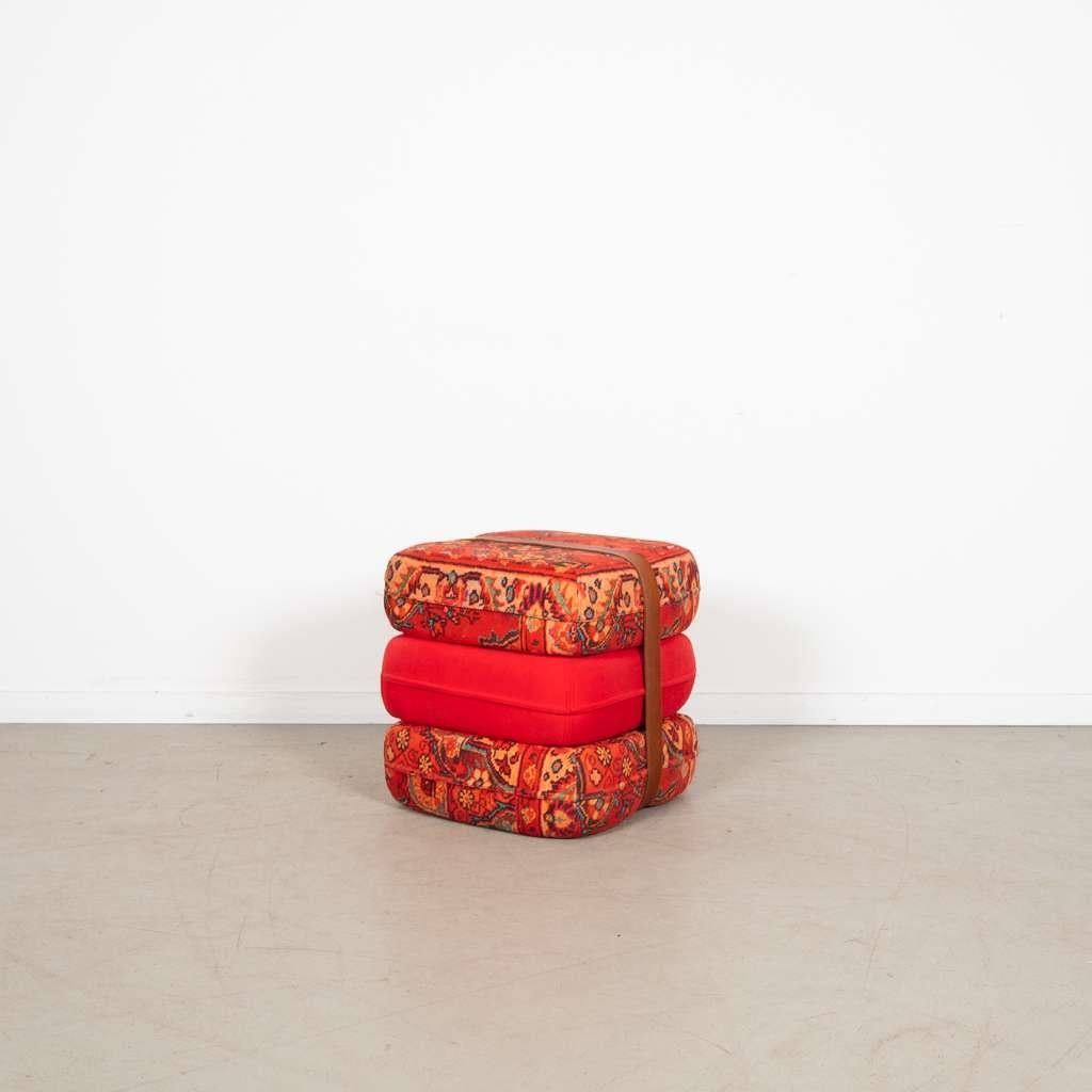 2x Fatboy Baboesjka Poef Rood/Oranje Stof, Huis en Inrichting, Banken | Voetenbanken en Poefen, Niet ingevuld, Minder dan 50 cm