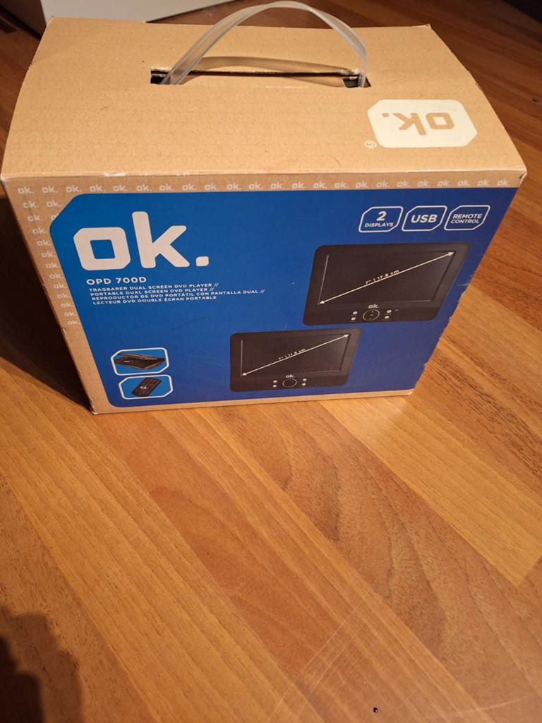 OK. OPD 700D Draagbare Dual Screen DVD Speler, Draagbaar, Ophalen of Verzenden, Zo goed als nieuw, Overige merken