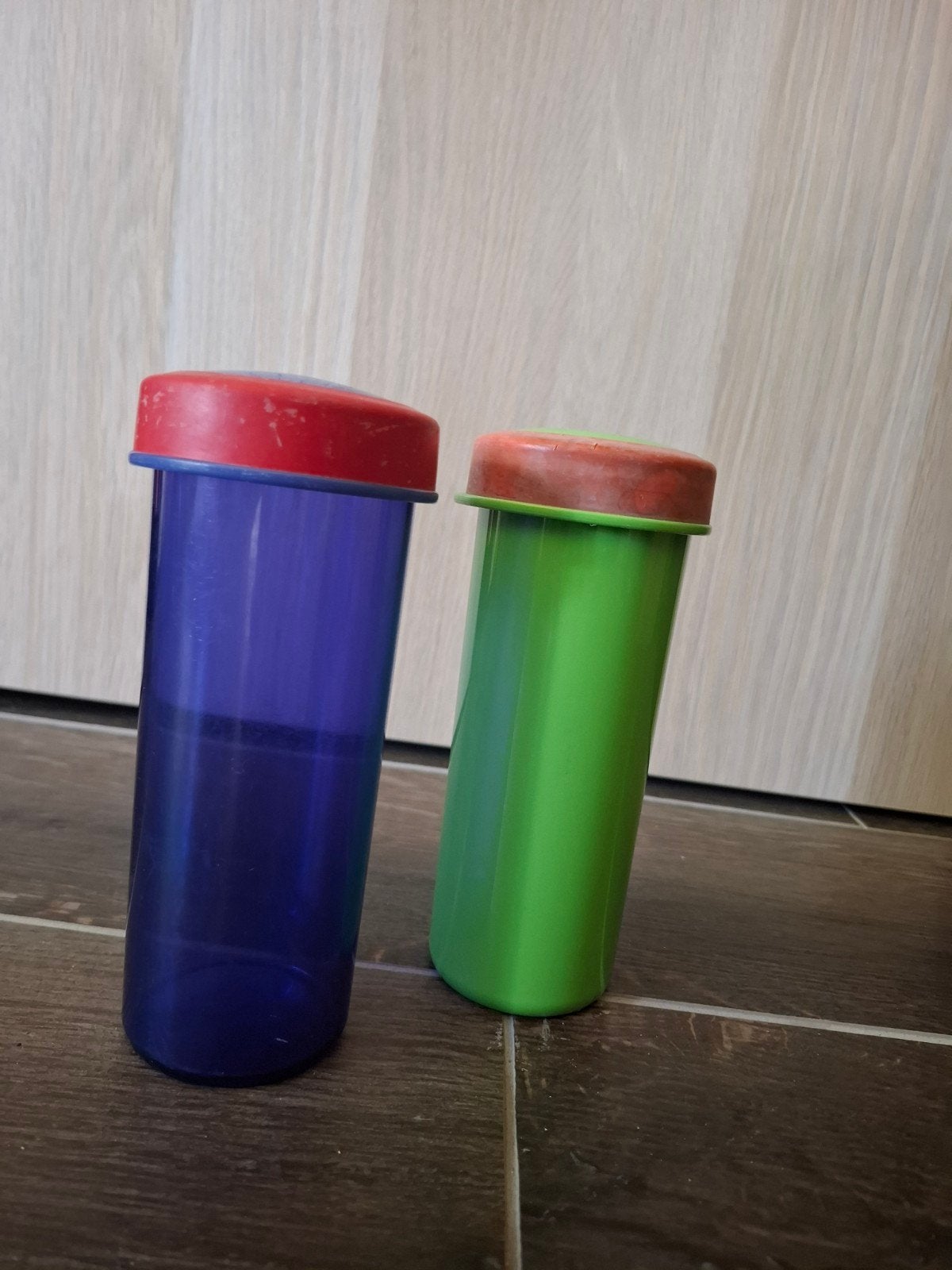 Tupperware Drinkflessen - Blauw en Groen, Gebruikt, Blauw, Ophalen of Verzenden, Drinkfles