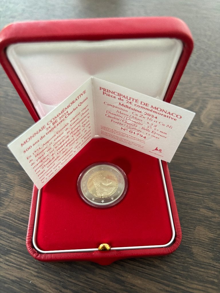 Monaco 2 euro 2024 (PROOF) "500th anniversary, Postzegels en Munten, Verzenden, Monaco, 2 euro, Setje