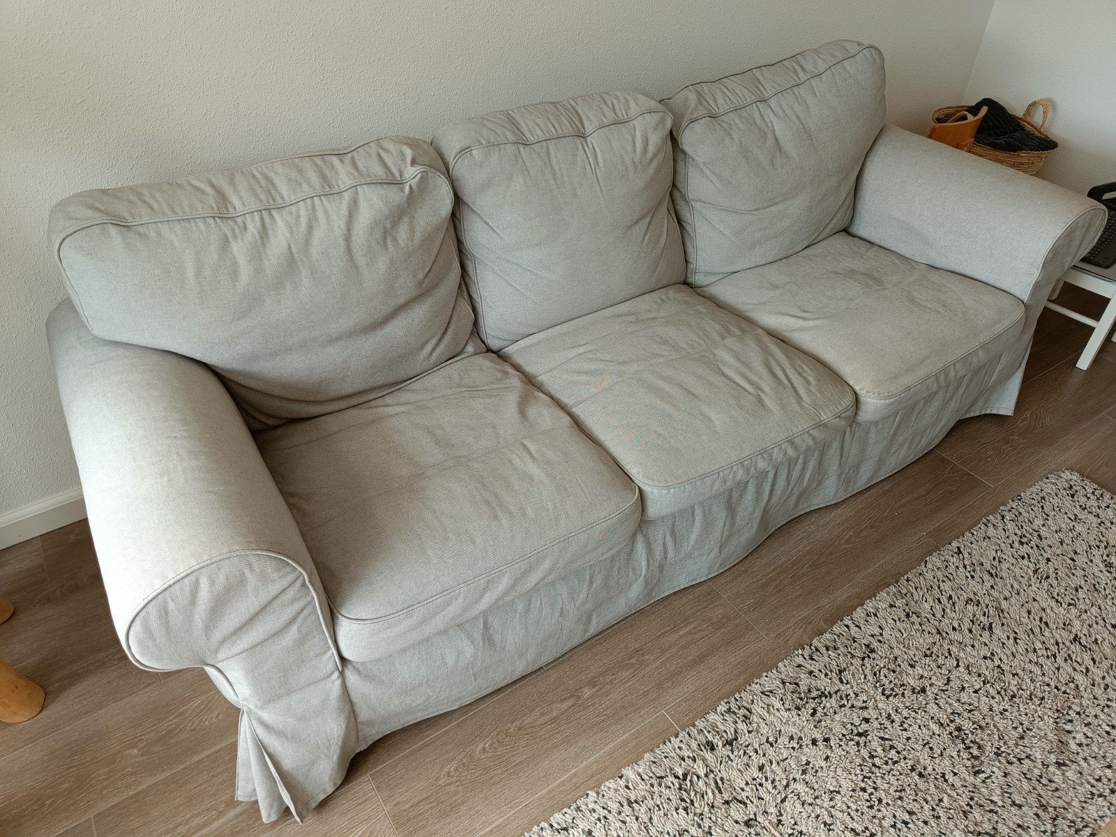 Ektorp Ikea comfortabele 3-zitsbank - Lichtgrijs, Ophalen, Gebruikt, Modern comfort, Driepersoons