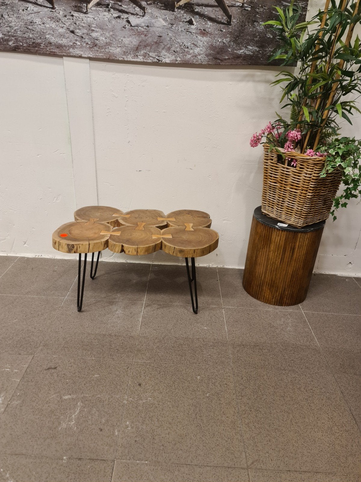 nieuwe salontafel teakhout 85x55x47cm boomstam model €120, Ophalen, Hout, ., Nieuw