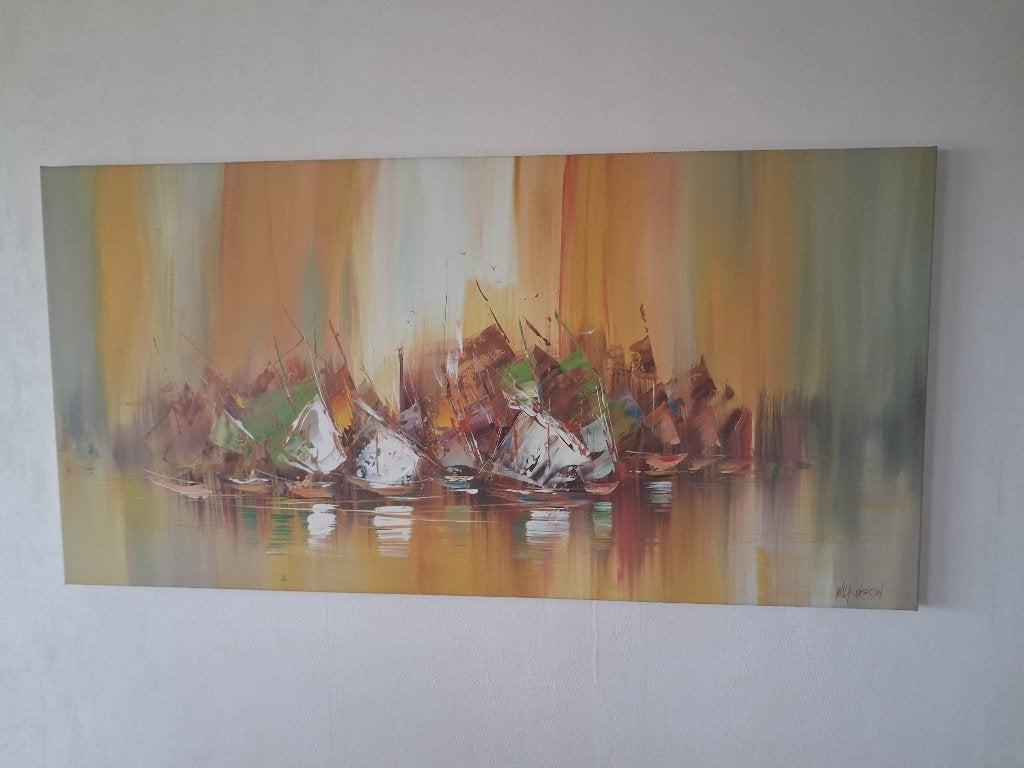 Schilderij op doek: Abstracte boten (Wilkinson), Antiek en Kunst, Ophalen