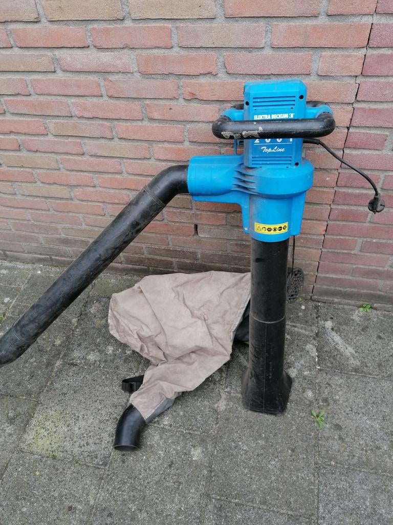 Bladblazer/zuiger Elektra Beckum Mega Vac 2001, Tuin en Terras, Ophalen, Gebruikt, Met opvangzak, Handgedragen