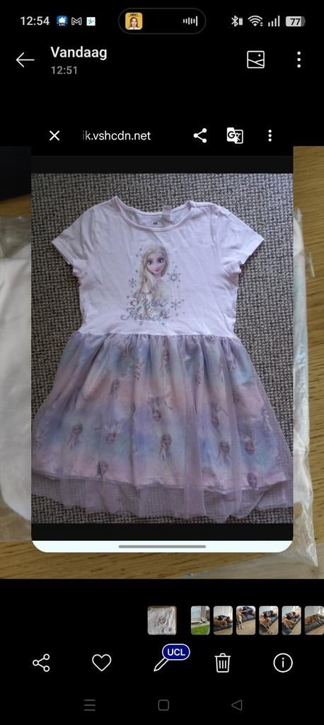 H&M Frozen Elsa jurk nieuw in verpakking 134/140, Ophalen of Verzenden, Nieuw, Meisje, Jurk of Rok